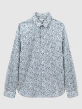 Men's IKKS Liberty Slim Fit Cotton Long Sleeve Button Down Shirt Size Large